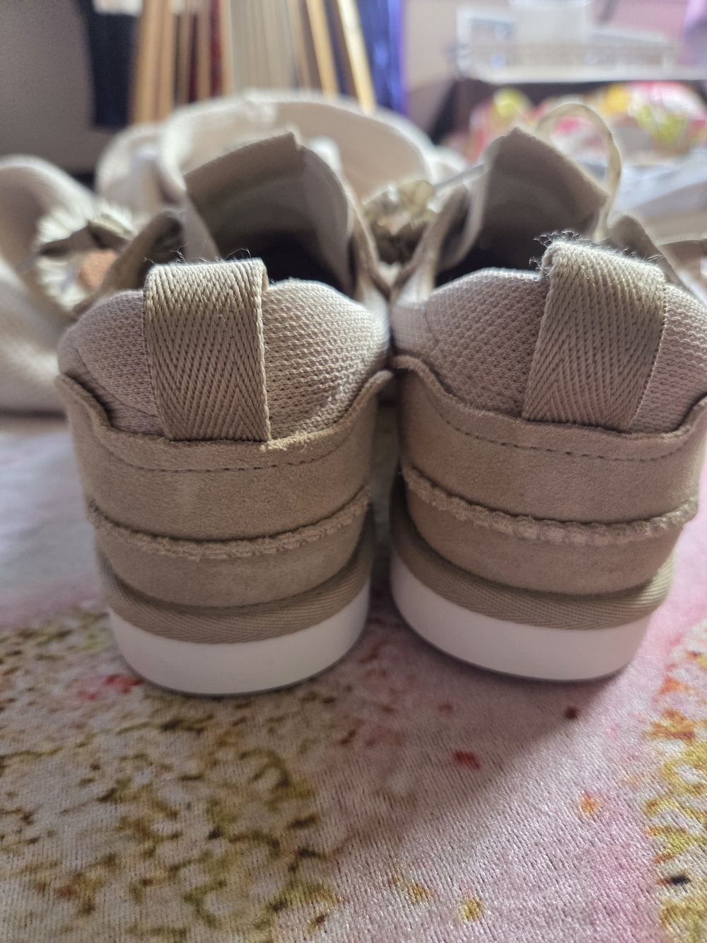 UGG Beige Suede Sneakers with Patterned Laces - Picture 13 of 16